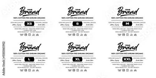 Clothing neck label tag printed concept vector design	
