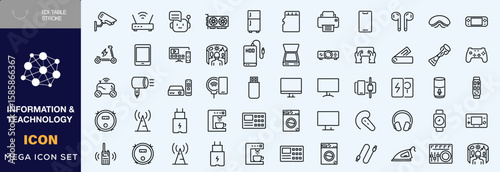 Hand drawn Information and Communation Teachnology icon set 
