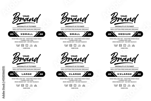 Clothing neck label tag printed concept vector design	