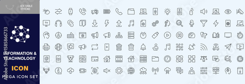 Hand drawn Information and Communation Teachnology icon set 