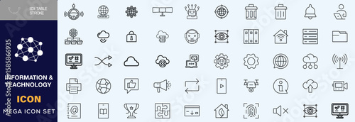 Hand drawn Information and Communation Teachnology icon set 
