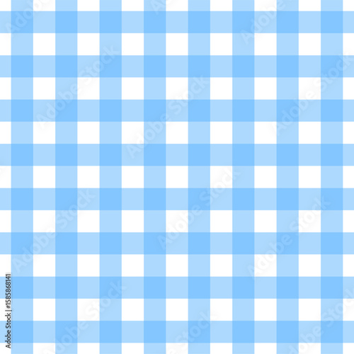 Sky Blue & White Checkered Pattern, Seamless Visual Texture.