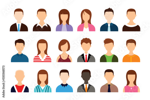 Human Icon Mosaic: A meticulously crafted collage of diverse human icons, each embodying individuality and representing a wide spectrum of backgrounds and demographics.
