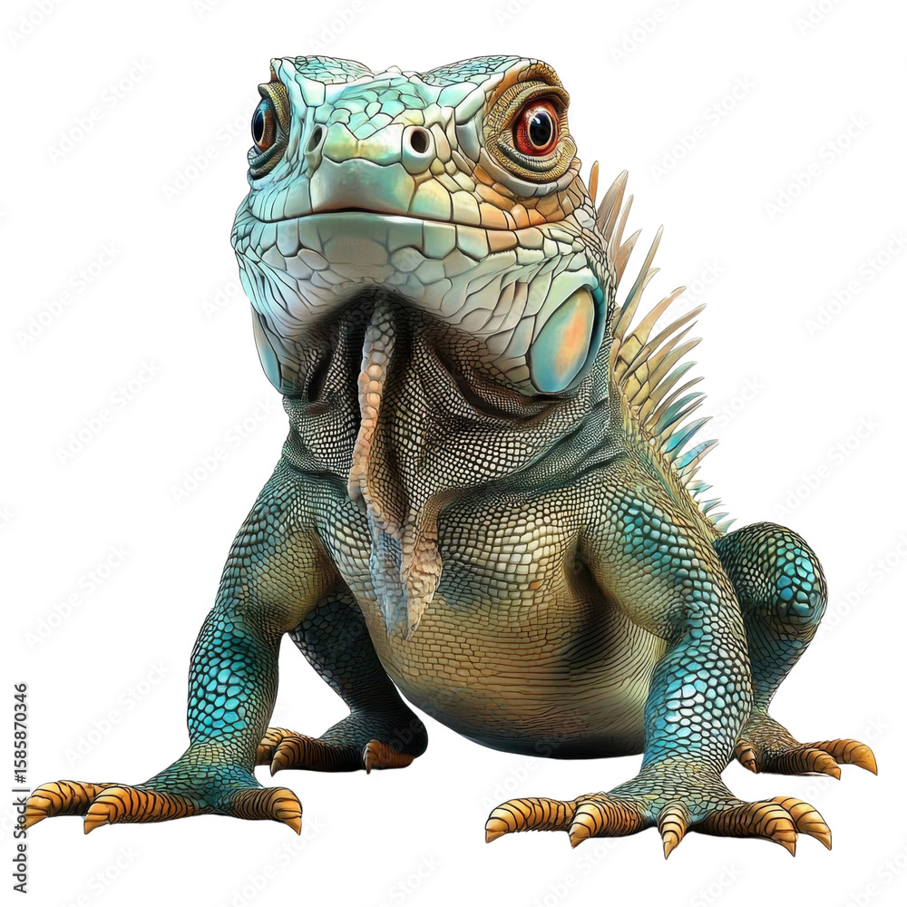 Obraz premium illustration of a iguana- isolated on a white background- iguana .