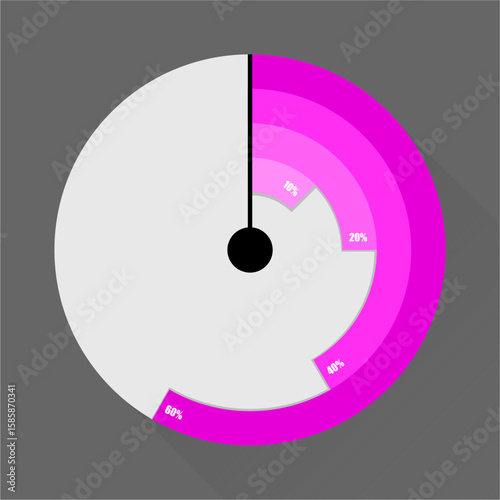 Multi Layer Circular Progress Chart Infographic,Percentage Data Visualization