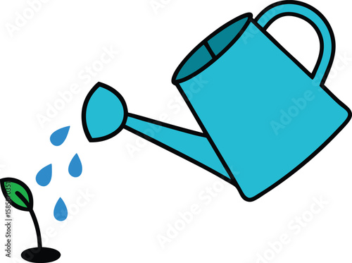 Water dripping from a water can