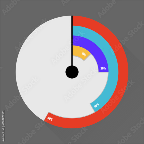 Multi Layer Circular Progress Chart Infographic,Percentage Data Visualization
