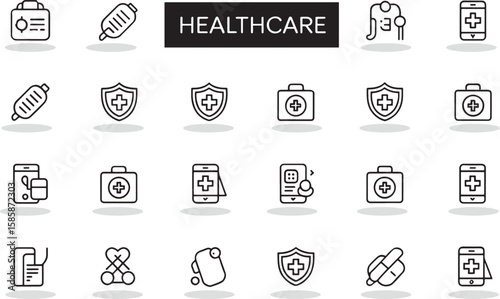 Healthcare Icons Medical Line Art Graphics