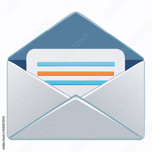 single direct message envelope icon with layered vector flaps, grouped compound paths, centered on 512×512 px artboard