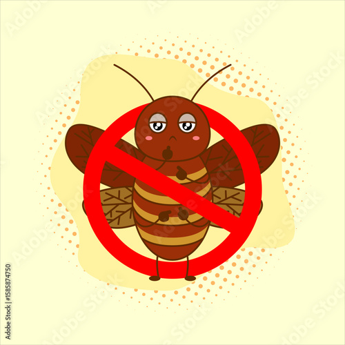 Cartoon cockroach. Vector illustration design. EPS 10.