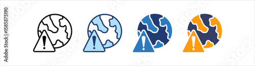 World Icon Set Multiple Style Collection