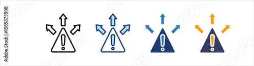 Diversification Icon Set Multiple Style Collection