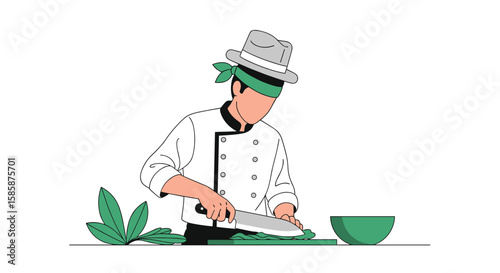 Skilled chef demonstrating culinary artistry in a professional kitchen environment