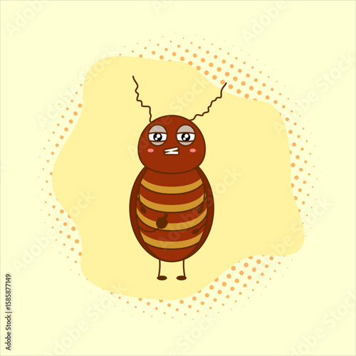 Cartoon cockroach. Vector illustration design. EPS 10.