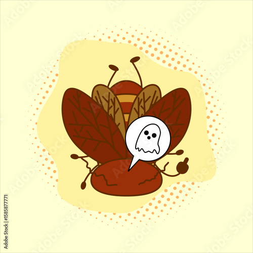 Cartoon cockroach. Vector illustration design. EPS 10.