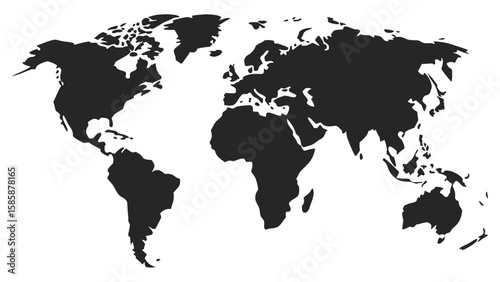 Global Map of Continents and Oceans