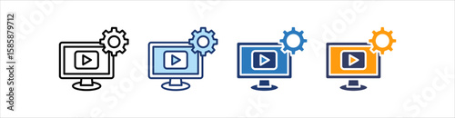 Content Management Icon Set Multiple Style Collection