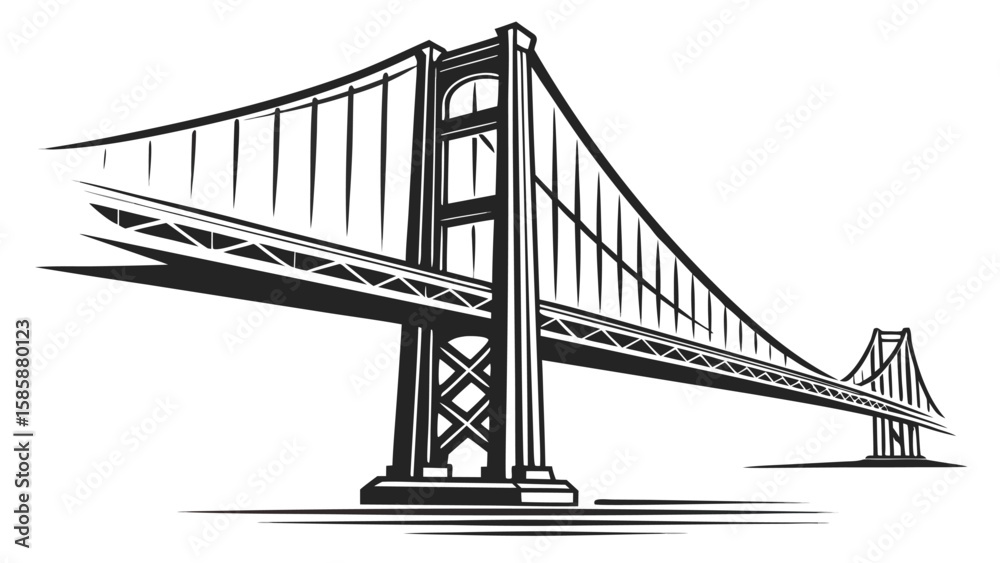 Fototapeta premium Iconic Suspension Bridge Architecture Engineering Marvel