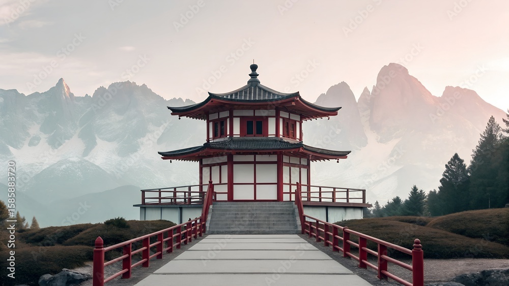 Obraz premium chinese temple in the morning