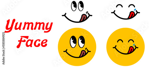 Yummy Face smile icon. delicious emoji, Vector illustration