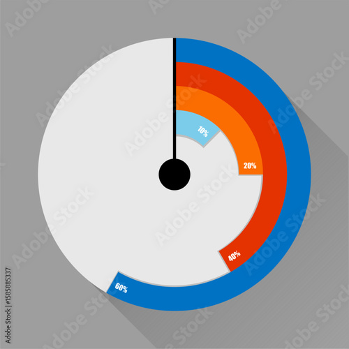 Multi Layer Circular Progress Chart Infographic,Percentage Data Visualization