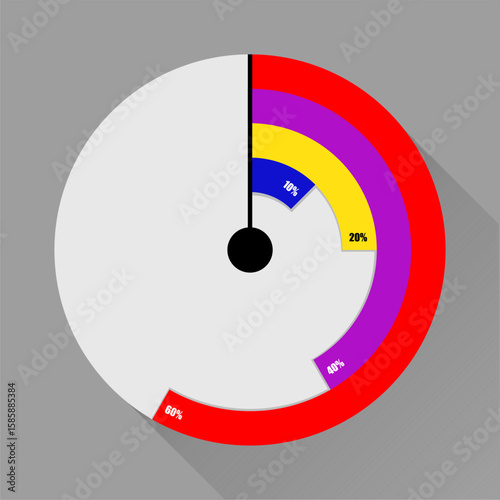 Multi Layer Circular Progress Chart Infographic,Percentage Data Visualization