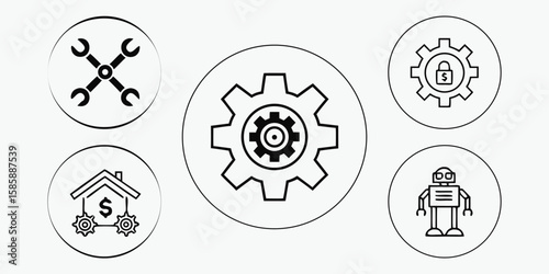 Industrial icons with gears and tools icons icon png icons icon 192 png