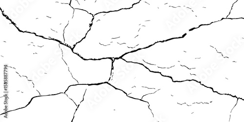 Cracked Earth, Telling a Story of How Nature’s Wrath Has Sculpted a Withered and Worn Terrain Over Centuries-Where Time and Erosion Meet: The Raw and Grunge-Textured Landscape of Dry
