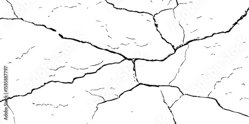 Cracked Earth, Telling a Story of How Nature’s Wrath Has Sculpted a Withered and Worn Terrain Over Centuries-Where Time and Erosion Meet: The Raw and Grunge-Textured Landscape of Dry
