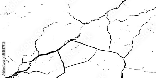 Cracked Earth, Telling a Story of How Nature’s Wrath Has Sculpted a Withered and Worn Terrain Over Centuries-Where Time and Erosion Meet: The Raw and Grunge-Textured Landscape of Dry
