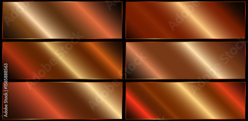 Bronze Metallic Gradient Vector Illustration Collection