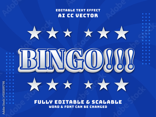 3d text effect bingo game title style