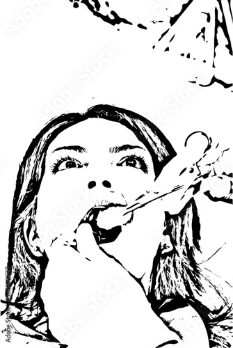 Close up of dentist working on patient
