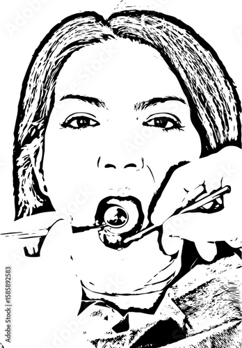 Close up of patient woman at dentist