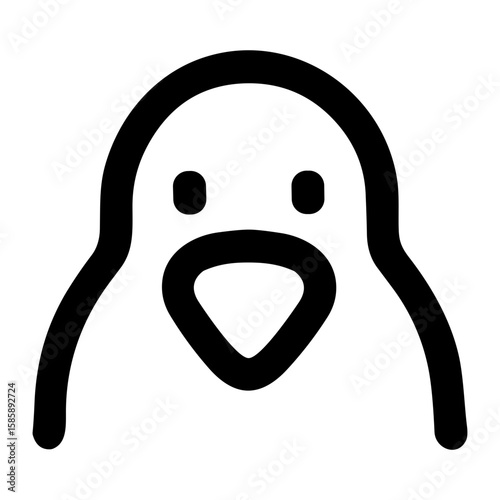 Simple Outline Penguin Head Icon Graphic Animal Bird Cute Design