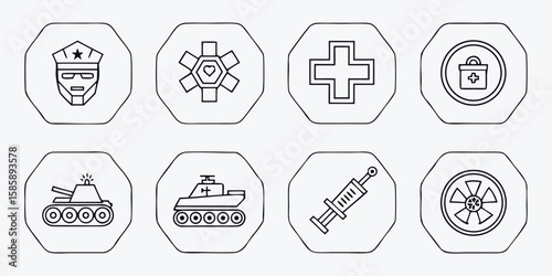 Military medical and mechanical symbols icons icon png