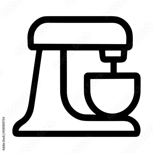 Simple Outline Kitchen Mixer Stand Appliance for Baking Dessert Icon
