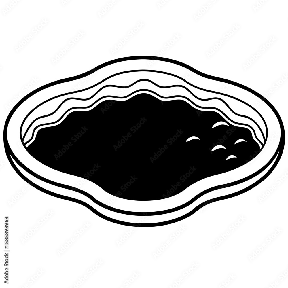 Tide Pool vector silhouette black design white background Tide Pool vector silhouette black design white background
