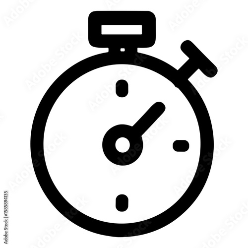 Simple Outline Stopwatch Time Clock Countdown Timer Measurement Icon