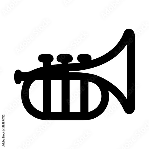 Simple Line Style Trumpet Musical Instrument Classical Music Element Icon