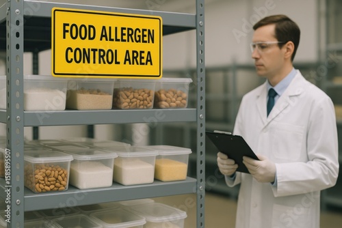 Food Allergen Control Area Industrial Storage Safety Warehouse Environment Scientific Oversight for Allergen Management