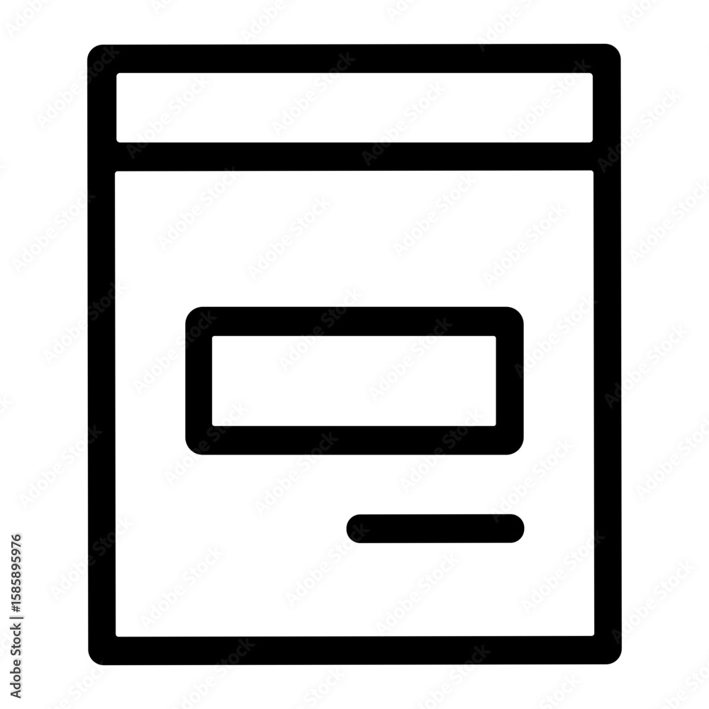 Simple Line Drawing of Closed Book with Textbox Icon Simple Line Drawing of Closed Book with Textbox Icon