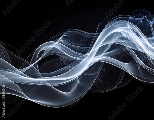 Abstract smoke waves on black background