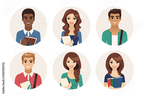Diverse Student Profiles: A vibrant collection of student portraits, each captured within a simple circle, offering a peek into the diverse faces of education.