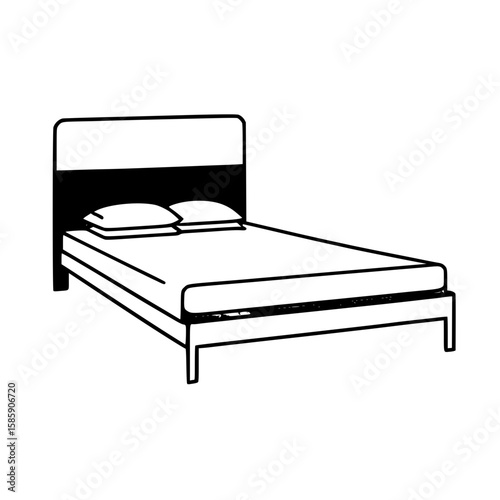 white bed with black background