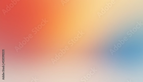 Soft gradient transition from warm red orange to cool blue and light beige hues