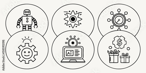 Robot gear sun network laptop gifts money icons icon png