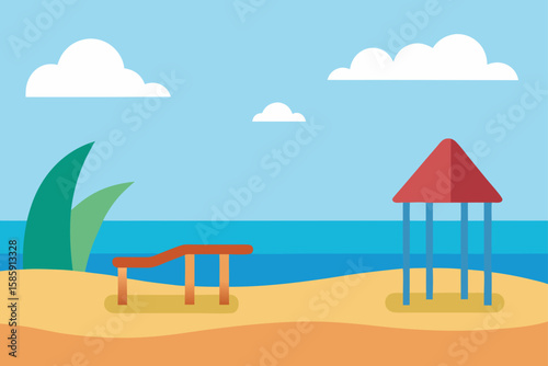 isolated seaside playground with view of ocean