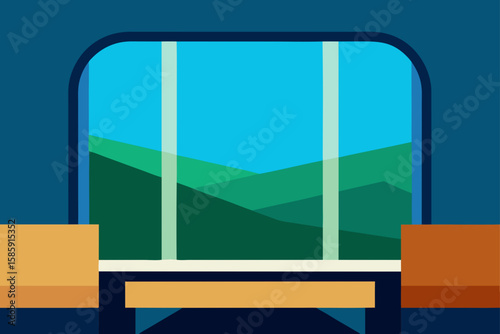 window seat in office overlooking valley below