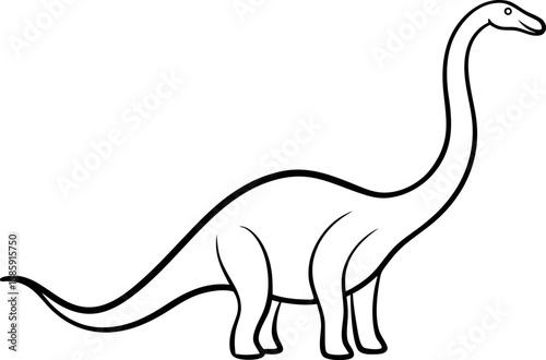 Continuous Single Line Art Brontosaurus